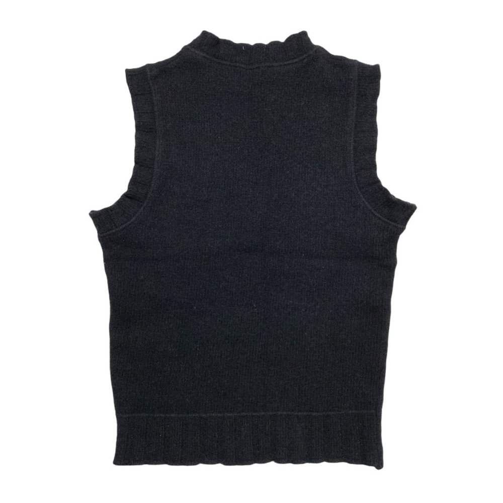 Vintage 90s black wool knit vest - Picture 2 of 5